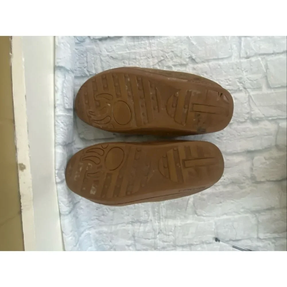 Bearpaw men 13 suede slip on moccasins w/front tie tan